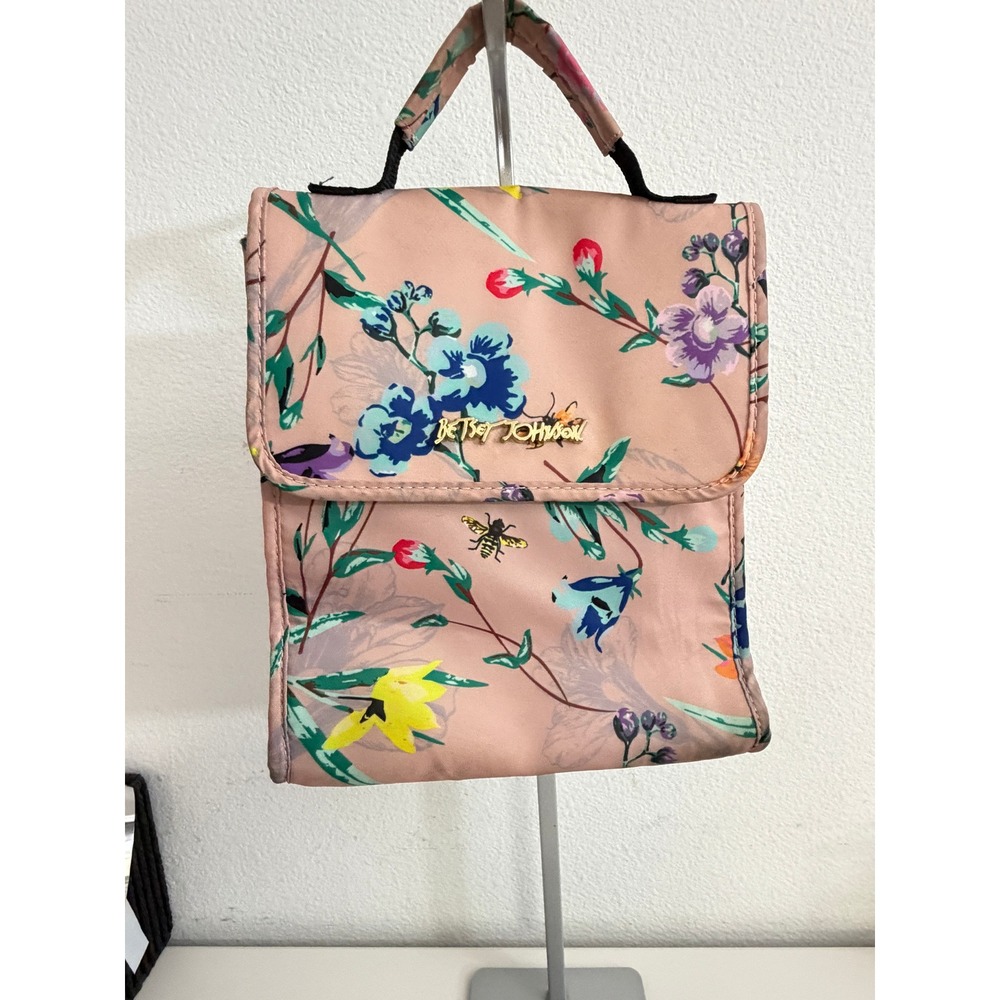 Betsey Johnson Floral Insulated Lunch Bag Pink‎ Bee Ladybug Thermal Tote
